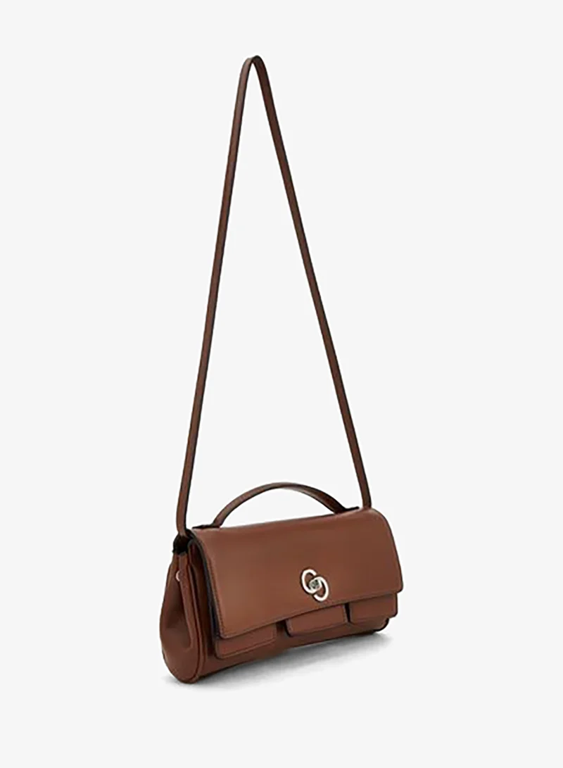 Celeste TAN Solid Crossbody Bag With Strap Handle for Women | Best Price UAE
