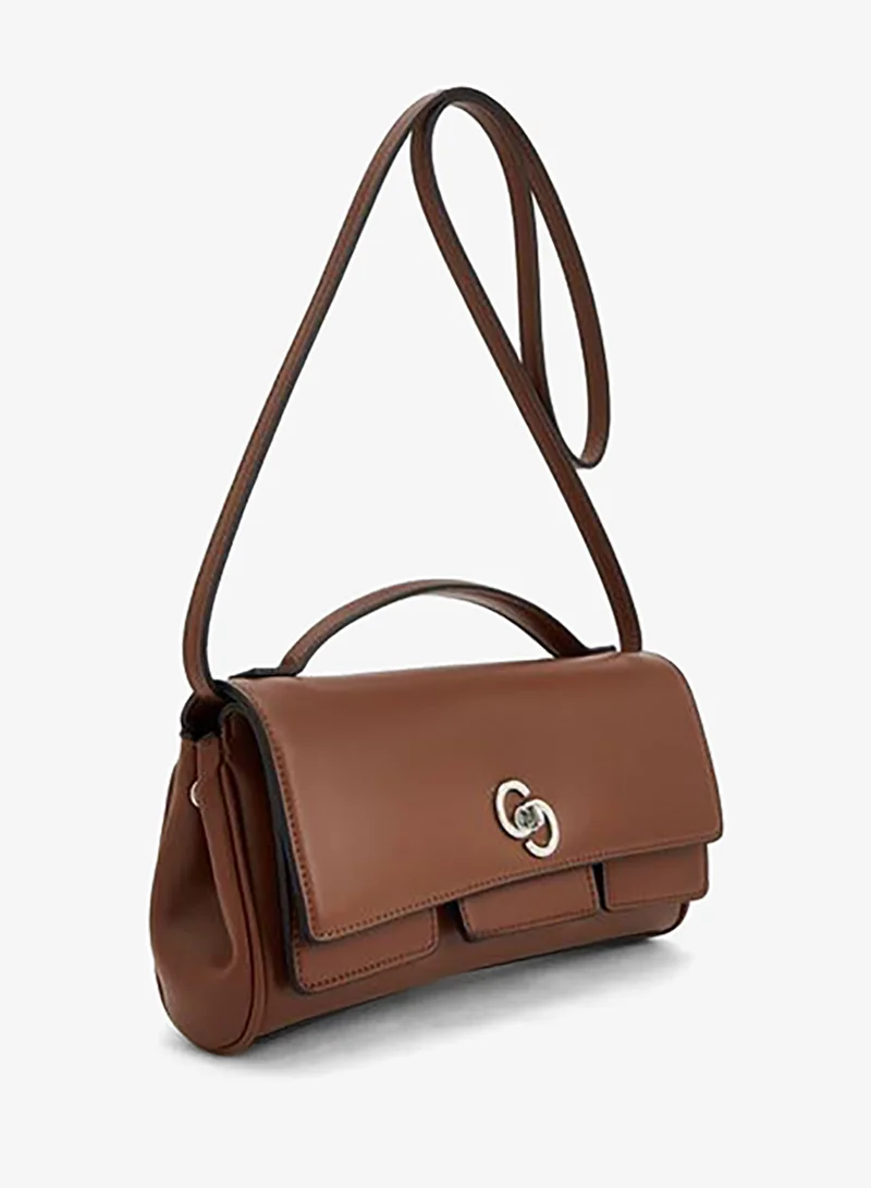 Celeste TAN Solid Crossbody Bag With Strap Handle for Women | Best Price UAE