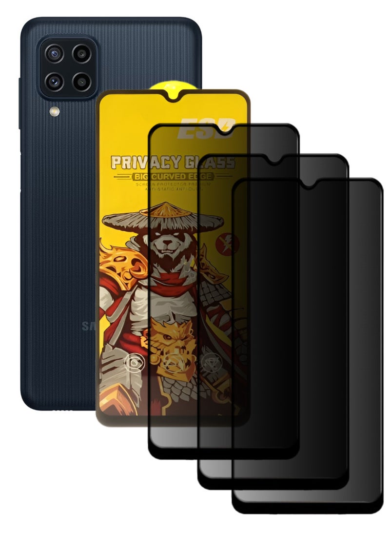 ESD 3 Pieces Tempered Dustproof Privacy Glass Screen Protector Compatible For Samsung Galaxy M22 - Image 1