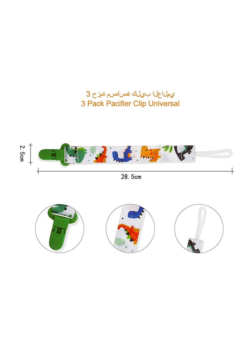Durable Baby Pacifier Clips Set of 3 Stylish Designs for Infants Keeps Pacifiers Clean and Convenient - Image 4