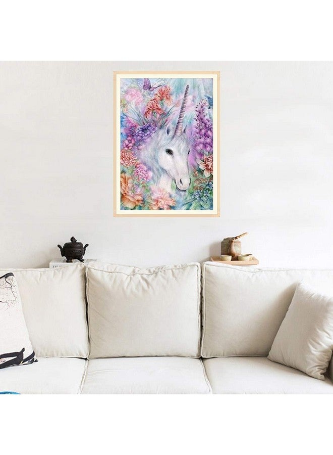 HASTHIP® DIY 5D Full Drill Diamond Painting, Rhinestone Pasted Cross Stitch Blue Owl Pattern for Home Wall Decoration (Unicorn 2) - Image 2