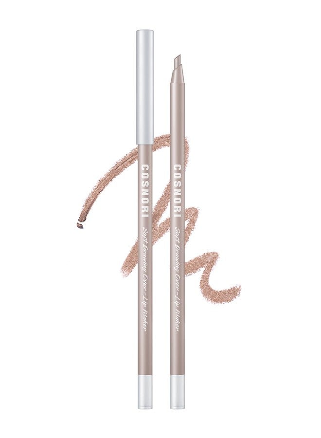 COSNORI Soft Drawing Overlip Maker - Long-Lasting Creamy Lip Liner, Easy-Blend, Multi-Use,Vegan Lip Pencil (06 SAND BEIGE) - Image 1
