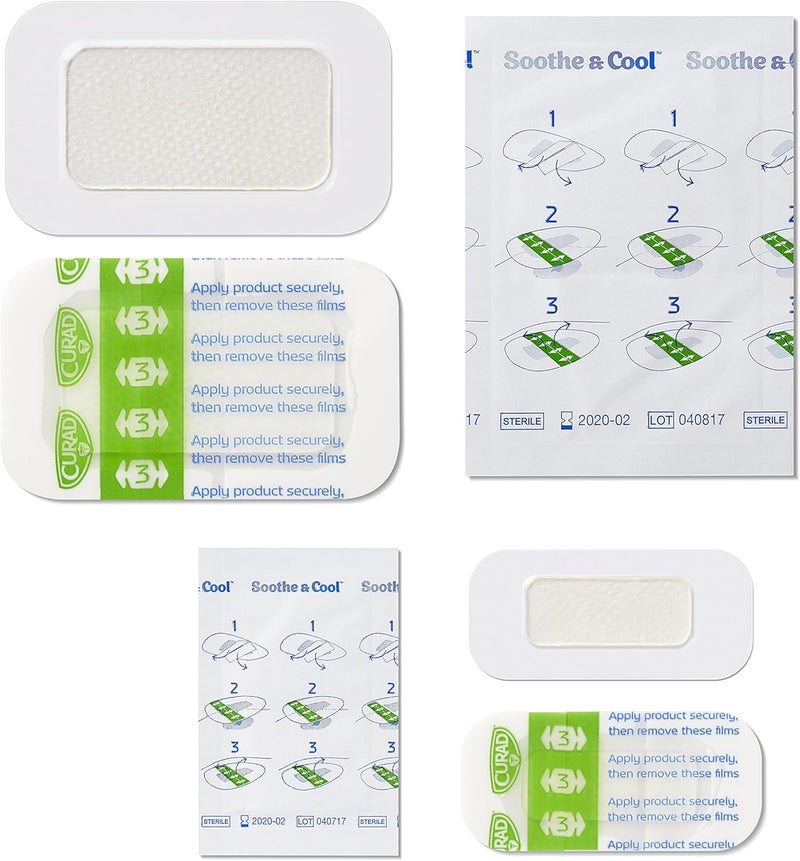 CURAD Soothe Cool Burn Bandages Instant Cooling Assorted Sizes 8 Count - Image 3