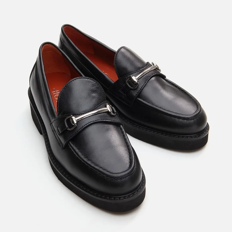 Hotiç 01AYH291730A100 GENUINE Leather Black Women's Loafer
