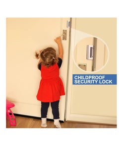 Excefore Home Security Door Lock Reinforcement, 2 Pack Door Locks for Kids Safety, Door Lock with 16 Pcs Screws, Child Proof Door Locks for Doors Inside Upgrade Lock to Defend Your Home, Silver  - Image 4