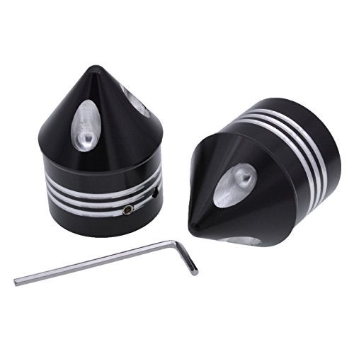 NATGIC 1 Pair Motorcycle Aluminum Front Axle Nut Cover Cap Kit for Har*ley Dyna Softail Sport-ster Touring Road King FXD FXST FLHT 883 1200 XL (Black) - Image 5