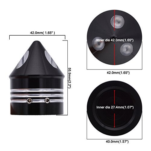 NATGIC 1 Pair Motorcycle Aluminum Front Axle Nut Cover Cap Kit for Har*ley Dyna Softail Sport-ster Touring Road King FXD FXST FLHT 883 1200 XL (Black) - Image 2