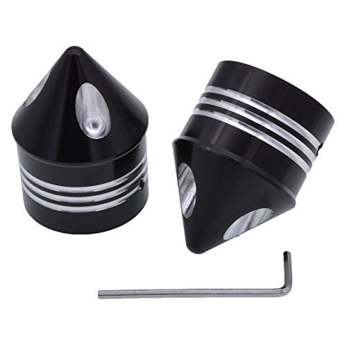 NATGIC 1 Pair Motorcycle Aluminum Front Axle Nut Cover Cap Kit for Har*ley Dyna Softail Sport-ster Touring Road King FXD FXST FLHT 883 1200 XL (Black) - Image 4