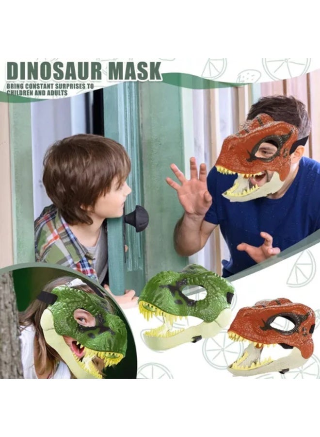 Wen Sheng Dinosaur Mask With Simulation Sound, Glow In The Dark,&Eyes With Lights, Party Cosplay Costume and Role-Play Gift - Image 1