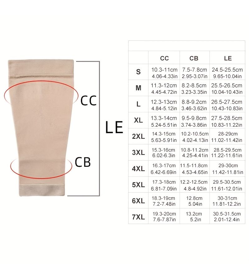 Light Beige Calf Compression Knit Sleeves 20 30 mmHg Skin Friendly for Sports S XL - Image 2