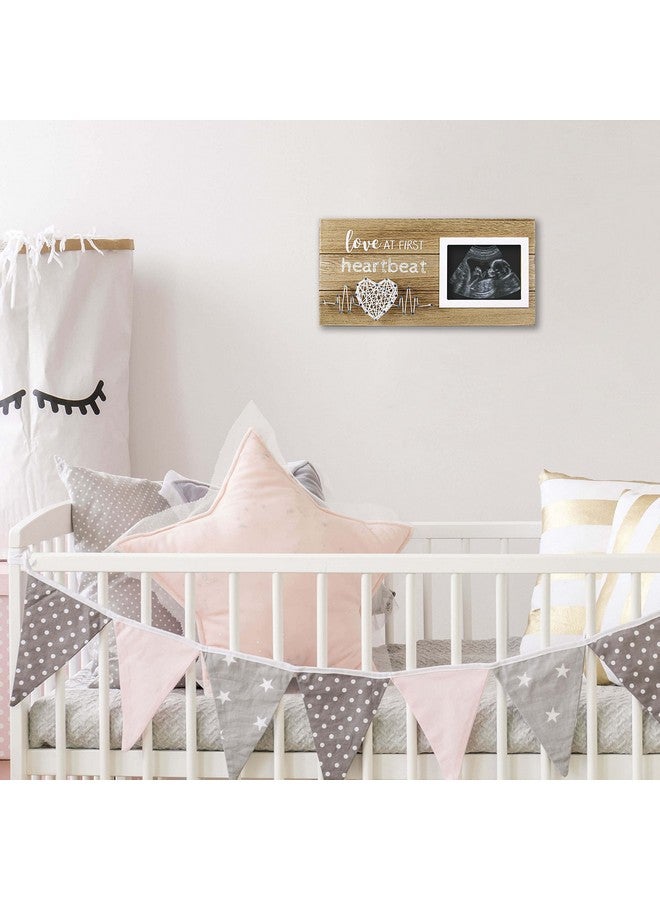 VILIGHT New Mom Gifts - Pregnancy Announcements Baby Gender Reveal Gifts - Love At First Heartbeat Sonogram Picture Frame for Standard 4" x 3" Ultrasound Photo - Image 3