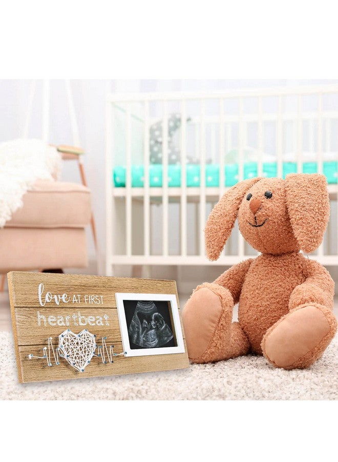 VILIGHT New Mom Gifts - Pregnancy Announcements Baby Gender Reveal Gifts - Love At First Heartbeat Sonogram Picture Frame for Standard 4" x 3" Ultrasound Photo - Image 2