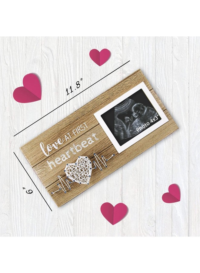 VILIGHT New Mom Gifts - Pregnancy Announcements Baby Gender Reveal Gifts - Love At First Heartbeat Sonogram Picture Frame for Standard 4" x 3" Ultrasound Photo - Image 5