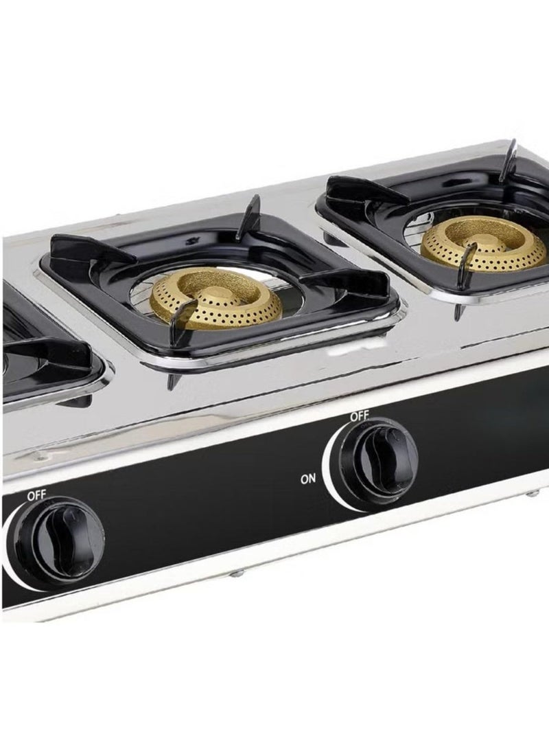 Denx 3 Burners Gas Stove Auto Ignition With Stainless Steel Surface - Image 3