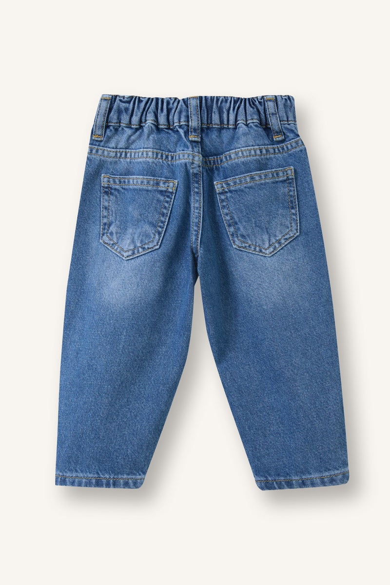 DeFacto Blue BabyGirl Baby Girl 100% Cotton Baggy Fit Cotton Trousers Casual - Image 3