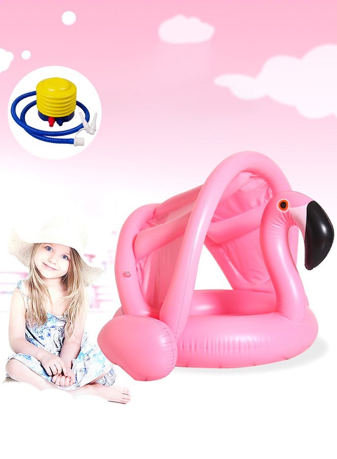 DUNISO Baby Pool Float with Sun Protection Canopy Kids Swimming Float with Safe Bottom Support and Swim Buoy Floats for Age 6-48 Months Family Summer Outdoor Party Favor Safer Swims - Image 1