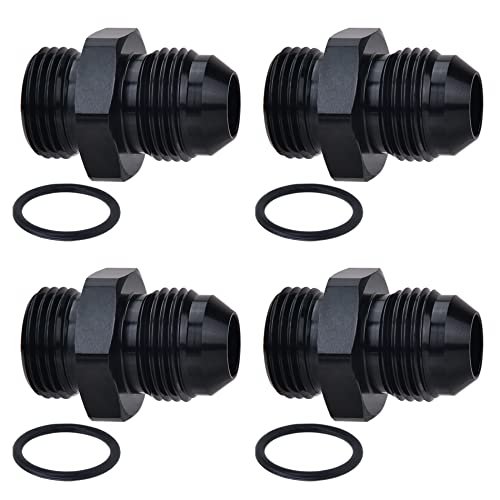 EVIL ENERGY 6AN Flare to 6AN ORB Male 2PCS Fuel Rail Adapter Fitting Black - Image 1