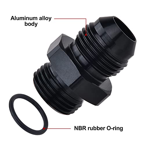 EVIL ENERGY 6AN Flare to 6AN ORB Male 2PCS Fuel Rail Adapter Fitting Black - Image 3