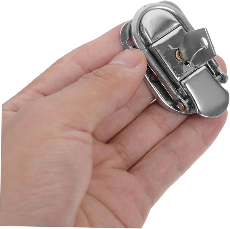 Small Metal Hasp Latch for Suitcase Jewelry Box Tool Box Vintage Locking Mechanism - Image 4