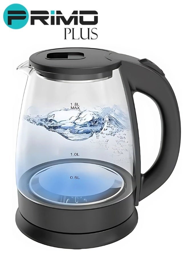 PRIMO PLUS Glass Electric Kettle With LED Light At The Base, 2-Liter Capacity, 1500 Watts - Image 1