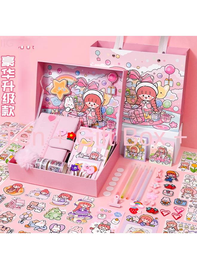 Bluejw Hand Account Book Hand Account Suit Gift Box Cute Girl Notebook Journal For Primary School Students Incentive Products Learning Stationery - Image 1