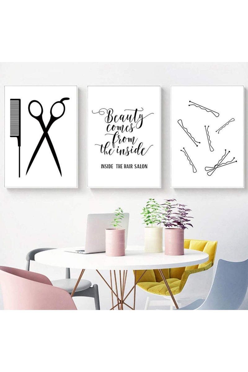 Ecyanlv Hair Salon Wall Art Beauty Salon Pictures Fashion Canvas Art Hairstylist Wall Art Hair Salon Pictures Wall Decor Prints for Beauty Room Poster Hairstylist Wall Art Makeup Vanity Artwork Unframed - Image 1