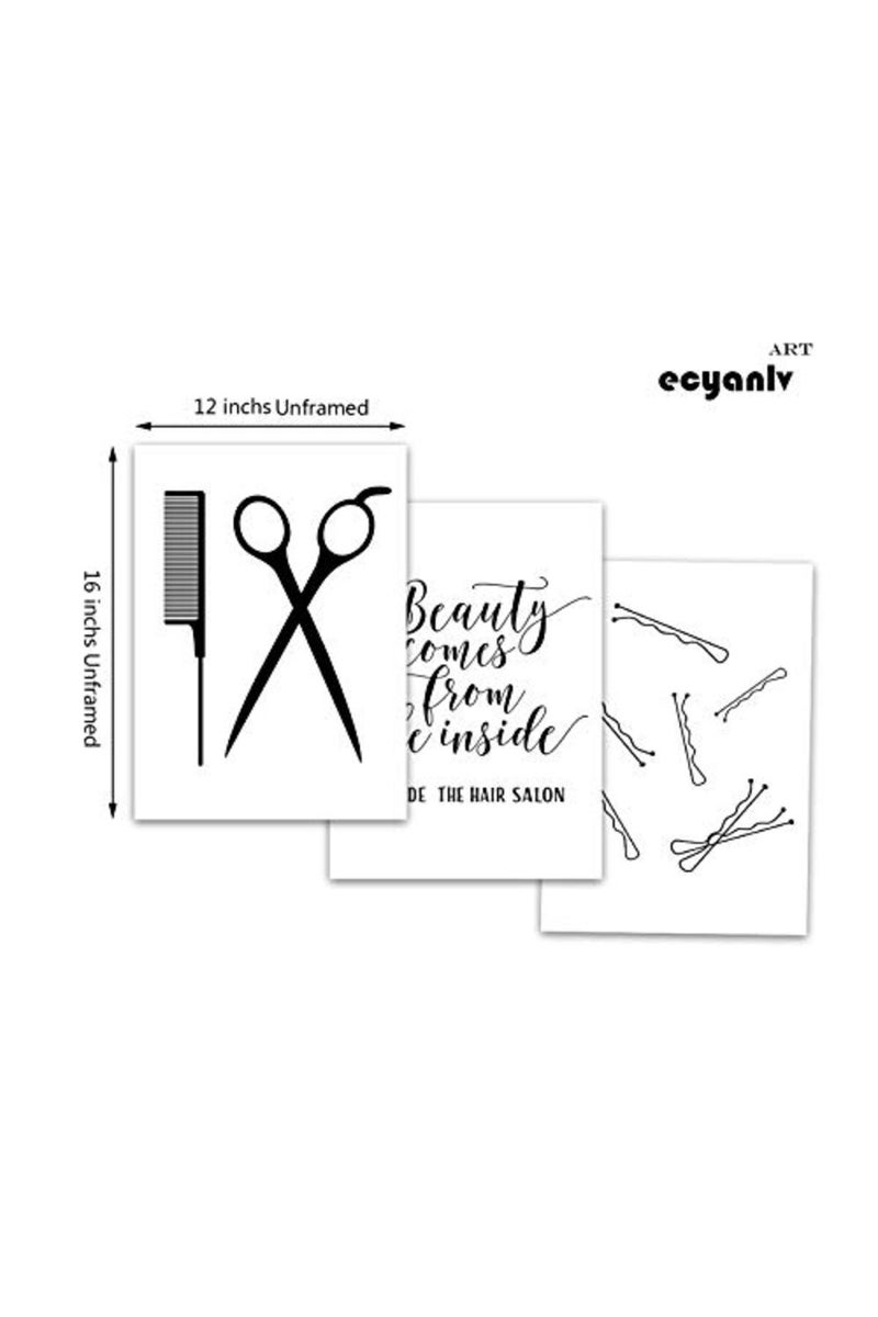 Ecyanlv Hair Salon Wall Art Beauty Salon Pictures Fashion Canvas Art Hairstylist Wall Art Hair Salon Pictures Wall Decor Prints for Beauty Room Poster Hairstylist Wall Art Makeup Vanity Artwork Unframed - Image 5