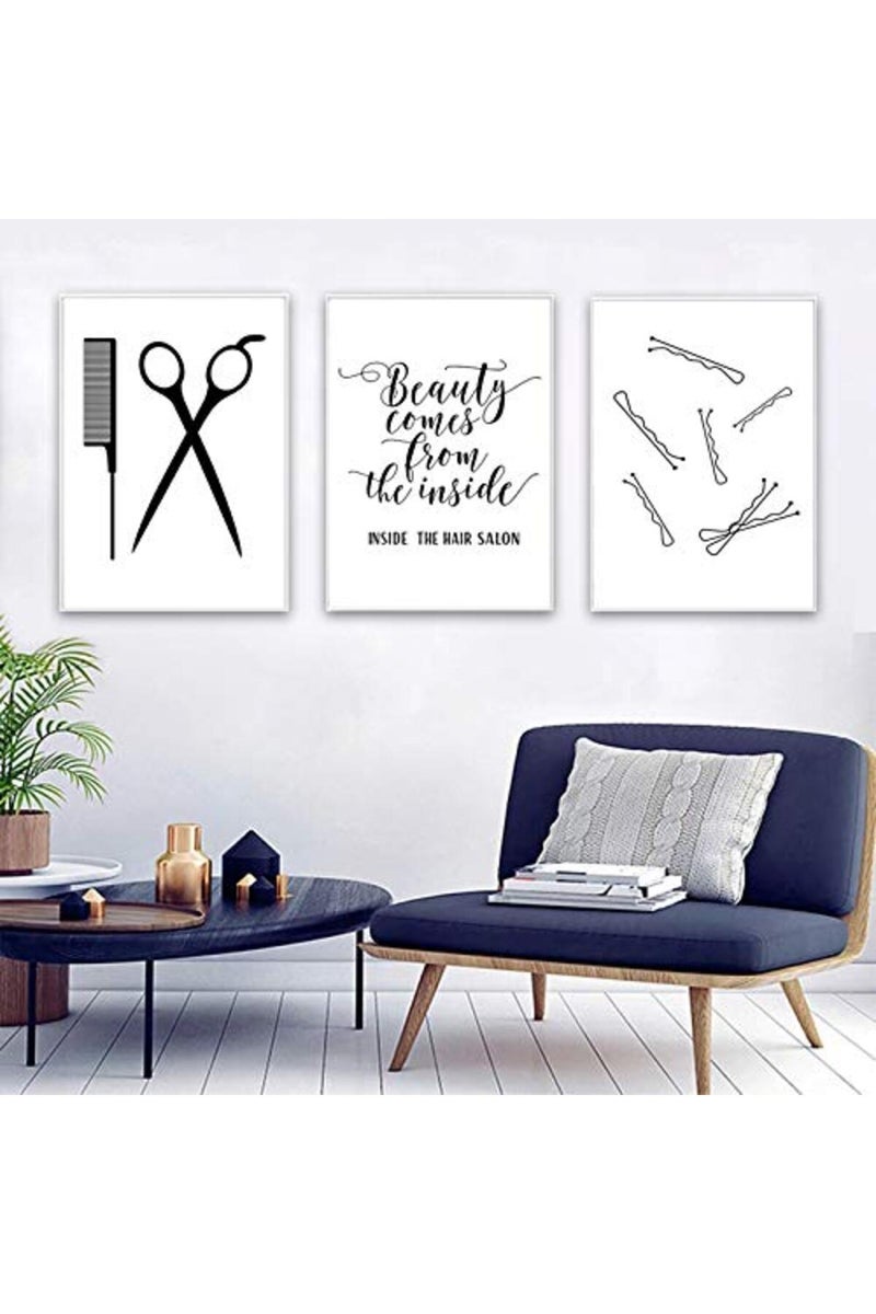 Ecyanlv Hair Salon Wall Art Beauty Salon Pictures Fashion Canvas Art Hairstylist Wall Art Hair Salon Pictures Wall Decor Prints for Beauty Room Poster Hairstylist Wall Art Makeup Vanity Artwork Unframed - Image 4