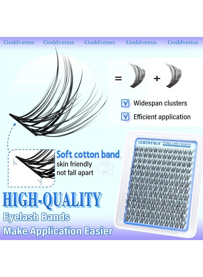 Goddvenus Goddvenus Wispy Lash Clusters 10-16mm Lashes Clusters Eyelash Extensions Natural Individual Lashes 144pcs D Curl Lash Extension DIY Soft Comfortable Eyelash Clusters with Cotton Band - Image 2