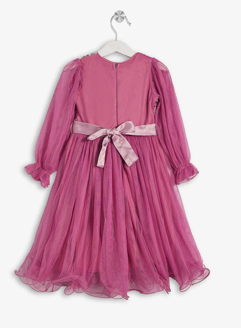 Little Golden Apple Little Sequin Bodice Tulle Dress