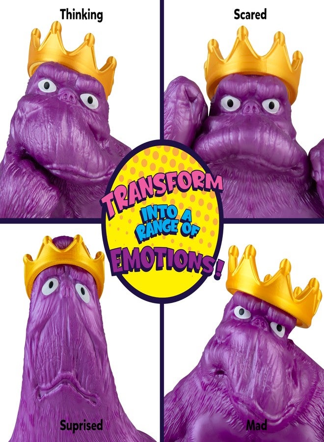 The Orb Factory ORB Royal Funkee Monkee Jumbo Squishy Monkey Toy - Numbered Limited Edition (2500 Produced) - Big 4.5 Pound Metallic Purple Stretchy Gorilla - Collectible Splat Monkey Stress Toy for Kids and Adults - Image 2