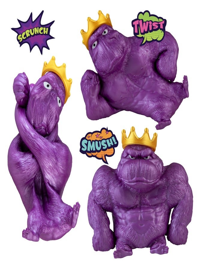 The Orb Factory ORB Royal Funkee Monkee Jumbo Squishy Monkey Toy - Numbered Limited Edition (2500 Produced) - Big 4.5 Pound Metallic Purple Stretchy Gorilla - Collectible Splat Monkey Stress Toy for Kids and Adults - Image 3