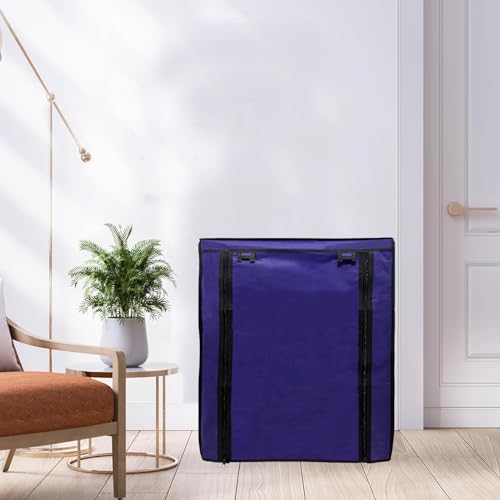 PHILOSHOP 4 Layer Shoe Rack Cover Only – Portable Foldable Non-Woven Zipper Fabric Dustproof Cover for Shoe Stand – Protective Shoe Organizer (Blue) - Image 2