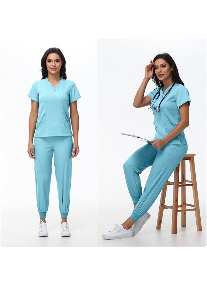 NIBEMINENT Beauty Salon Overalls Dental Nursing  Set Surgical Workwear Hospital Nurse Suit Women Medical Uniform - Image 2
