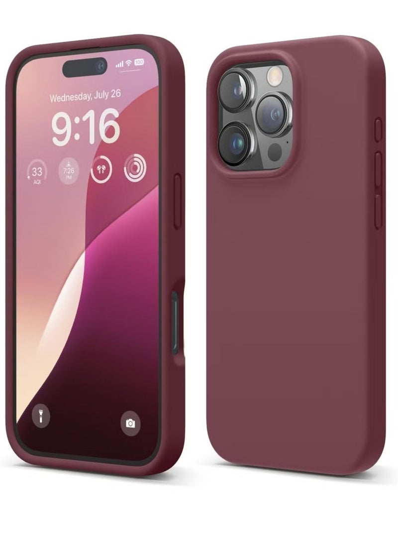 JAJEEK iPhone 16 Pro Case Cover – Burgundy, Full Body Protection, Shockproof, Slim Design with Anti-Scratch Soft Microfiber Lining - Image 1