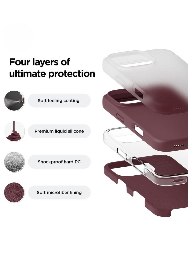 JAJEEK iPhone 16 Pro Case Cover – Burgundy, Full Body Protection, Shockproof, Slim Design with Anti-Scratch Soft Microfiber Lining - Image 2