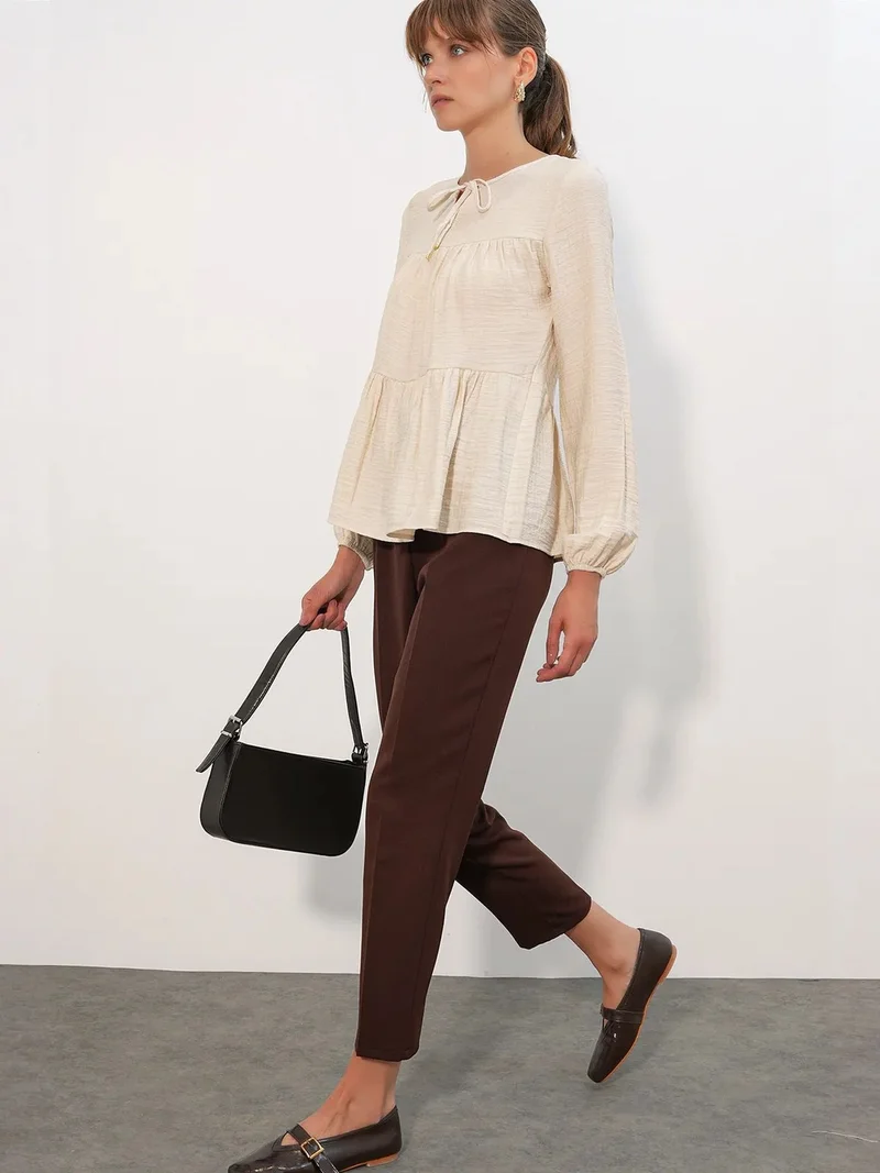 بيغ دارت BDART Textured Tie-Front Blouse