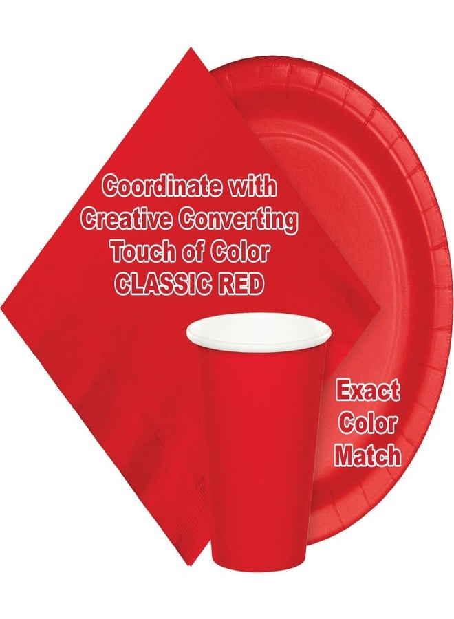 Creative Converting 18 Count School Spirit Sturdy Style Dinner/Large Paper Plates for Graduation Party, Classic Red - Image 2
