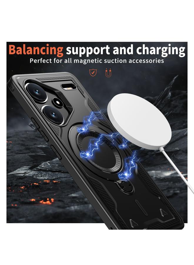 S-TOP Case For Redmi Note 13 Pro+ PC Hybrid TPU Armor MagSafe Ring Holder Phone Case - Image 3