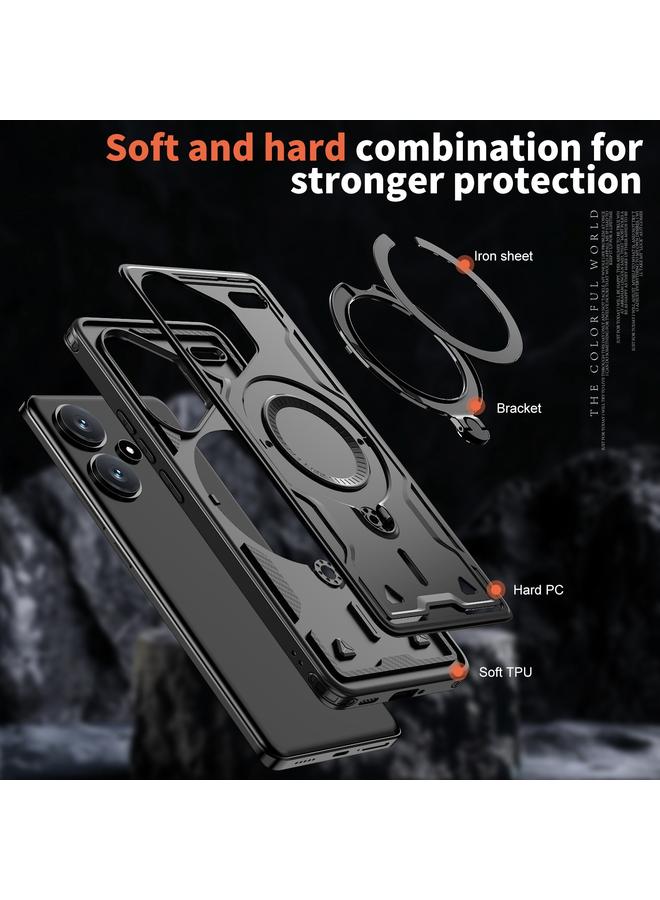 S-TOP Case For Redmi Note 13 Pro+ PC Hybrid TPU Armor MagSafe Ring Holder Phone Case - Image 5