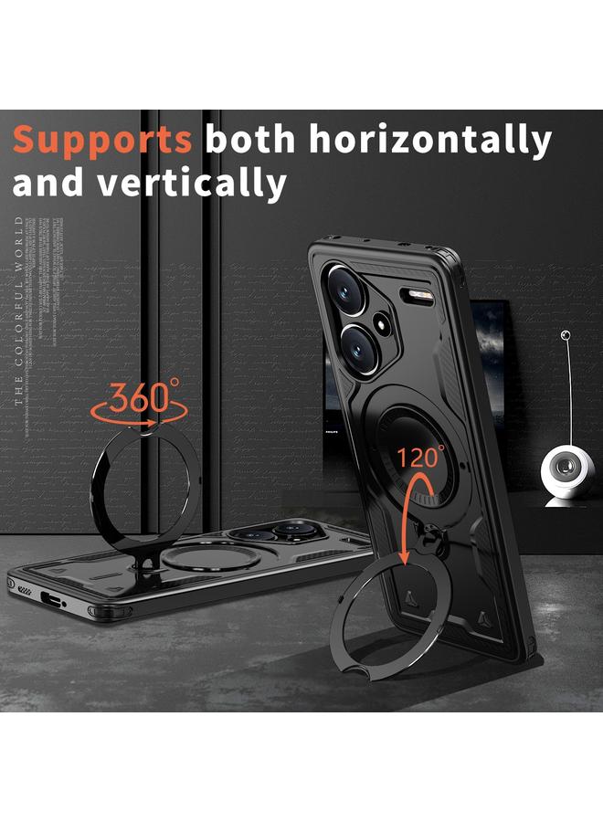 S-TOP Case For Redmi Note 13 Pro+ PC Hybrid TPU Armor MagSafe Ring Holder Phone Case - Image 2