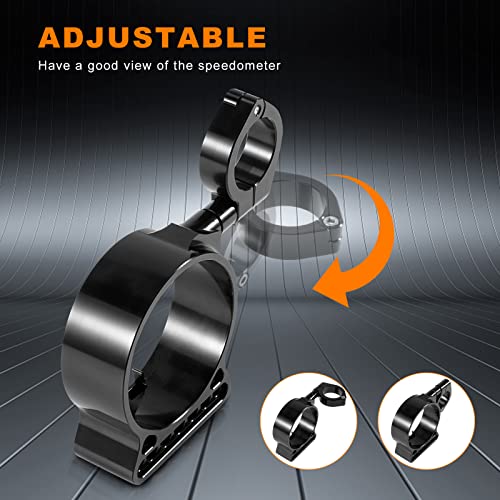 EUMTI 39MM Motorcycle Speedometer Side Mount Relocation Bracket, Odometer Instrument Handlebar Mounting Bracket Clamp Adjustable Compatible with Harley Sportster Iron 883 1200 - Image 5