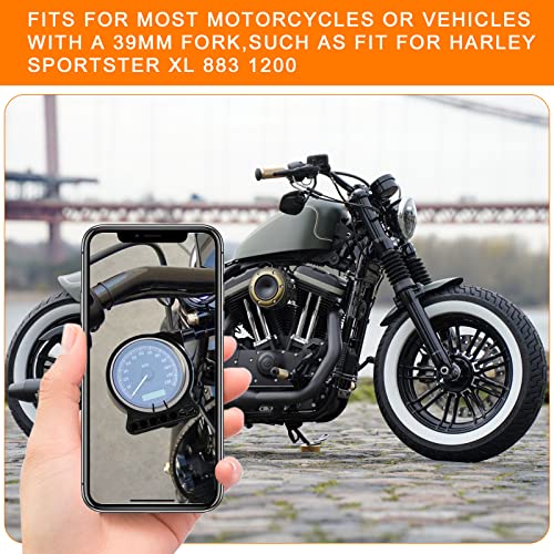 EUMTI 39MM Motorcycle Speedometer Side Mount Relocation Bracket, Odometer Instrument Handlebar Mounting Bracket Clamp Adjustable Compatible with Harley Sportster Iron 883 1200 - Image 2