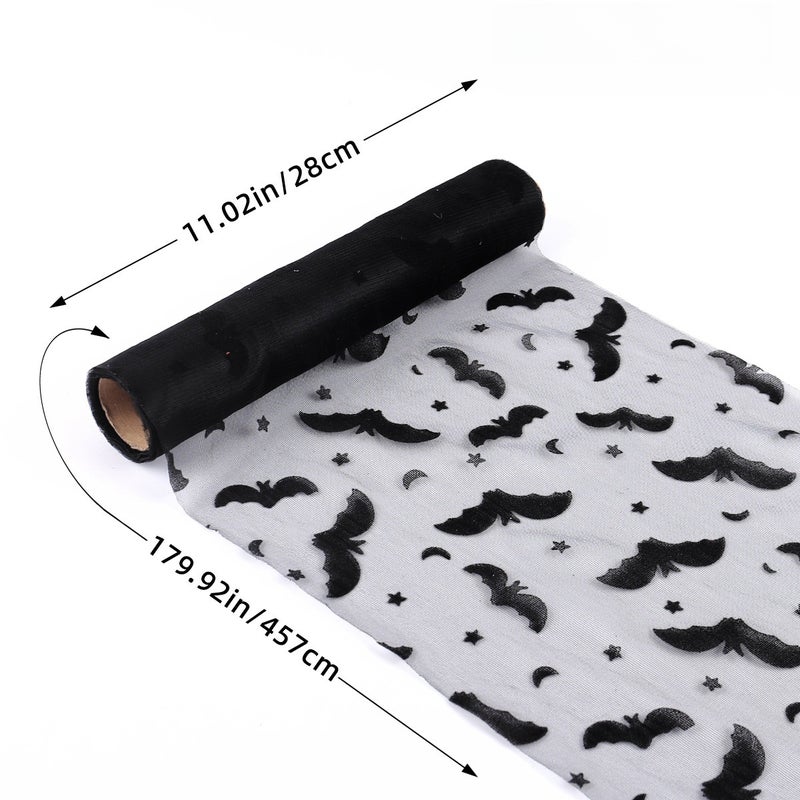 Halloween Bat Spiderweb Table Mat Decor JJ2-20 black bat style 