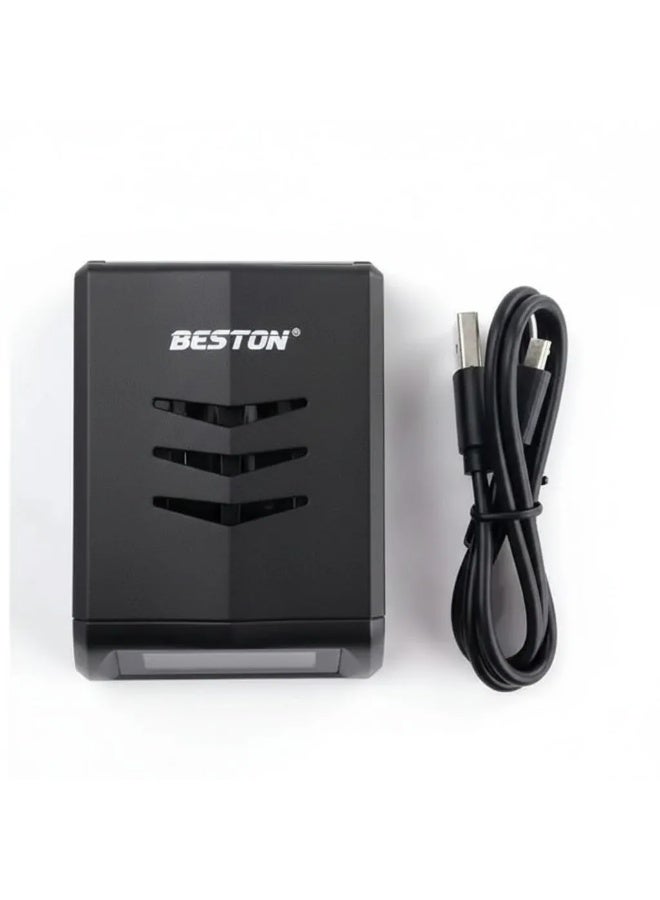 بيستون شاحن بطاريات C9001 بشاشة LCD لبطاريات AA / AAA القابلة لإعادة الشحن - شاحن ذكي يعمل بمنفذ USB، 4 فتحات، شاشة LCD، شحن آمن وفعال - Image 1