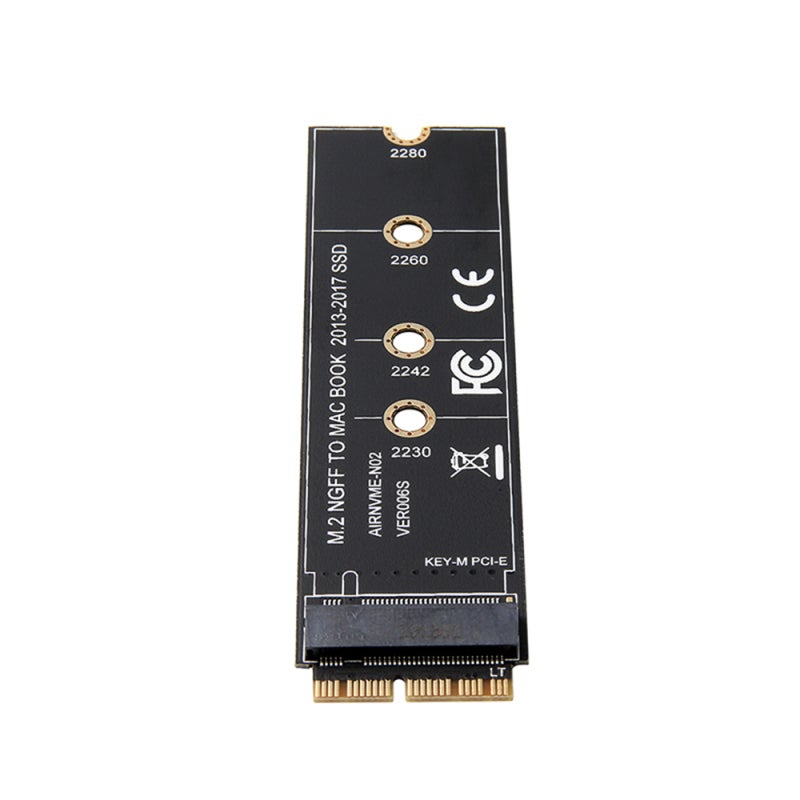 M.2 Nvme Ssd Adapter Card: Black, Golden Finger Design For Enhanced Electrical Performance - Support M.2 Nvme Ssd Converter Card For 2013 Macbook Air A1465 A1466, 2013-2016 A1502 A1398 - Image 2