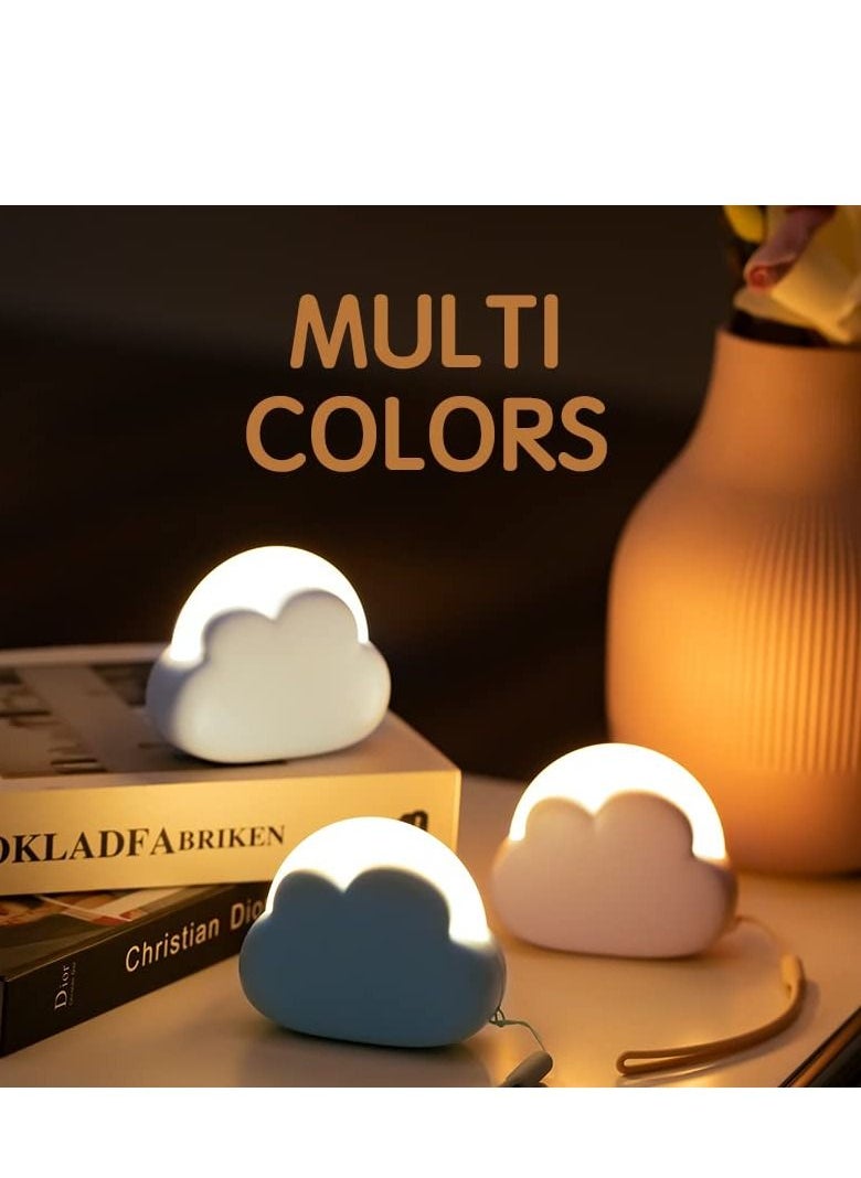 MIXDE - Nursery Cloud Kids Night Light With 2-Color Dimmable, Usb Rechargeable, Portable, Led With Silicone Detachable Lanyard, Camping Lamp, Pink - Image 1