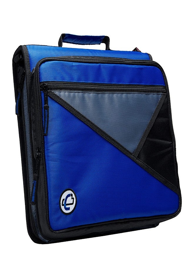 Case it Case-it Universal Zipper Binder | 2-Inch O-Rings, 13-Inch Laptop/Tablet Padded Pocket, 400 Sheet Capacity, Multiple Storage Pockets & Shoulder Strap | School & Office Organizer | LT-007 Blue - Image 1