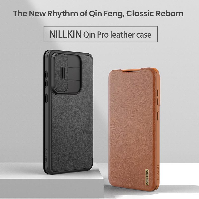 Nillkin For Samsung Galaxy S25 Edge 5G Qin Series Pro Sliding Camera Cover Design Leather Phone Case(Black) - Image 4