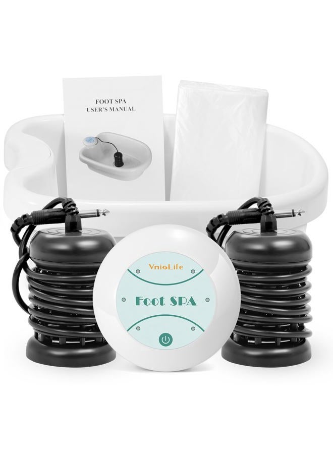 VnioLife WL Ionic Foot Bath Detox Machine with Bag, Portable Detox Foot Spa System, Ion Cleanse Detox Set for Home Beauty Salon Spa Use with Replacement Arrays, 100 Liners - Image 1